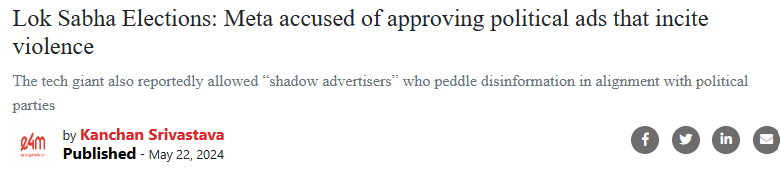 Pitch: Lok Sabha Elections: Meta accused of approving political ads that incite violence